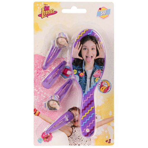 Brosse + 4 barrette Disney Soy Luna enfant violet barette