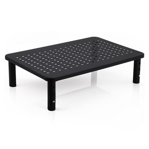 Support moniteur pc d'ordinateur noir qualité supérieure Socle d'écran stable, conception gain de place, hauteur réglable pour ass