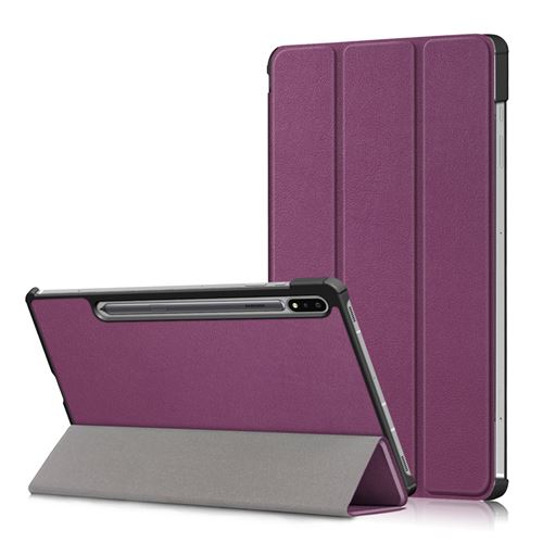 XEPTIO Housse Samsung Galaxy Tab S7 Plus / S8 Plus / S7 FE 12.4 pouces smartcover violette - Etui coque Pochette violet protection Tab S7 FE 5G / S7+ / S8+ - Neuf
