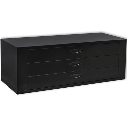 Vidaxl Noir Coffre À Outils Métallique 3 Tiroirs - Image 2