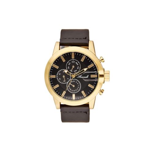 Montre Homme Antoneli Cadran 45mm En Leather Noir Et Bracelet Noir En Acier AG1901-03