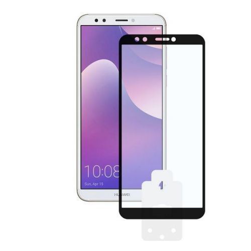 Film Protecteur en Verre Trempé pour Téléphone Portable Huawei Y7 2018 2.5D Noir