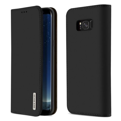 Etui en cuir véritable noir pour votre Samsung Galaxy S8 SM-G950
