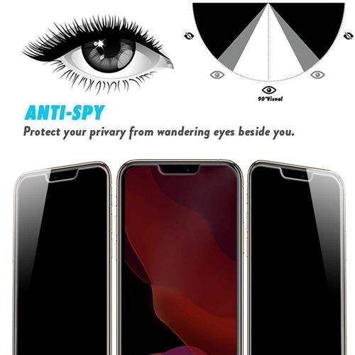VSHOP® Verre de protection Anti Espion pour iPhone 11 pro Privacy Film de  Protection Écran Complet 3D Vitre Protecteur Anti - Cdiscount Téléphonie