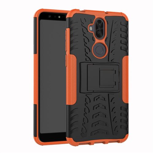 Coque en TPU hybride des pneus anti-dérapant orange pour votre Asus ZenFone 5 Lite ZC600KL