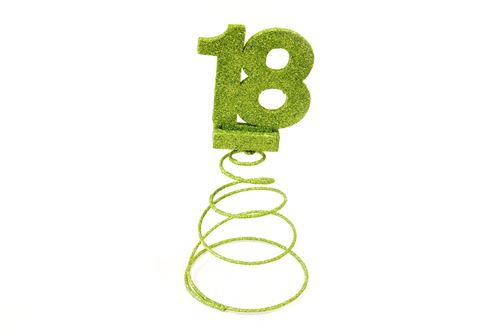 Lot de 10 Centres de table pour anniversaire 18 ans - Menthe pailletée