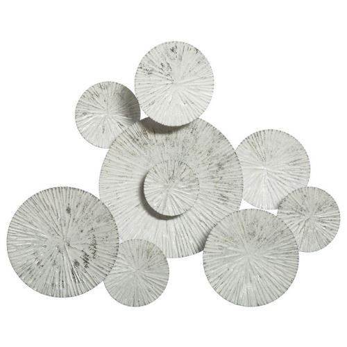 HOMEMANIA Décoration Murale Shapes - Art Mural - pour Chambre, Salon - Blanc en Métal, 75 x 7 x 61 cm