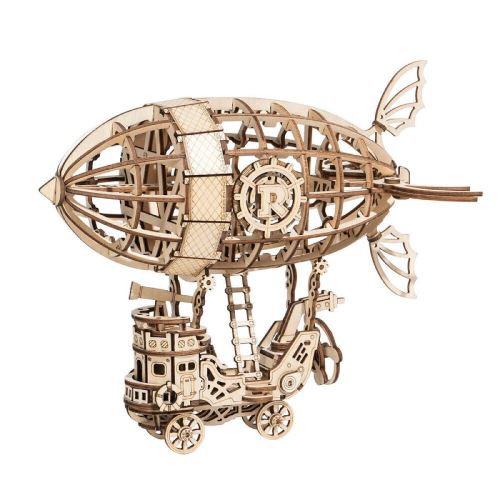 Les adolescents 3D Puzzle Toy Transmission mécanique en bois cadeaux phonographe / petit dirigeable