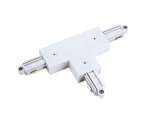 Connecteur en t pour rail 1 allumage 230v, blanc, terre droite