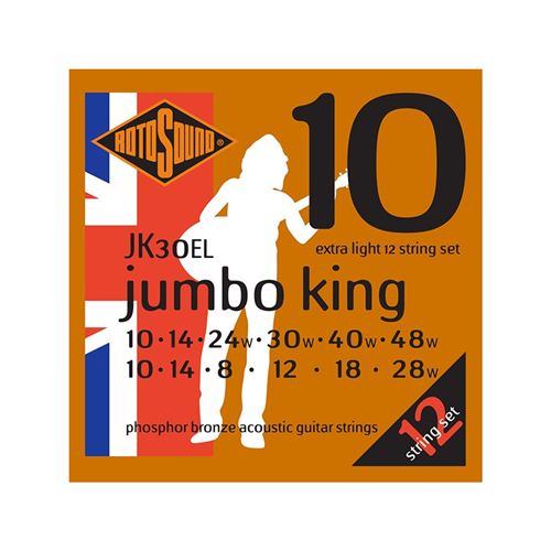 Rotosound Bronze Jk30el Jumbo King - Jeu De 12 Cordes Phosphore Guitare Acoustique - Extra Light