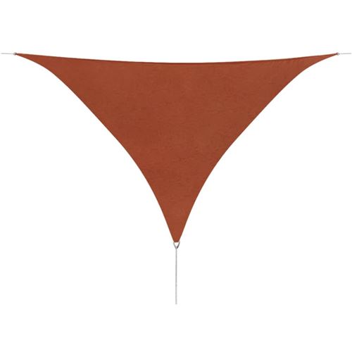 Parasol de jardin en tissu Oxford triangulaire 5x5x5m marron