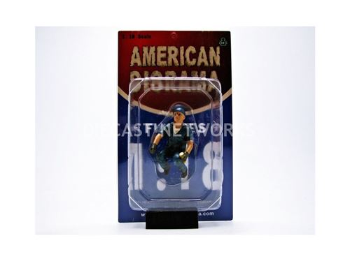 Voiture Miniature de Collection AMERICAN DIORAMA 1-18 - FIGURINES Mecanicien - Scott - Blue - 23793