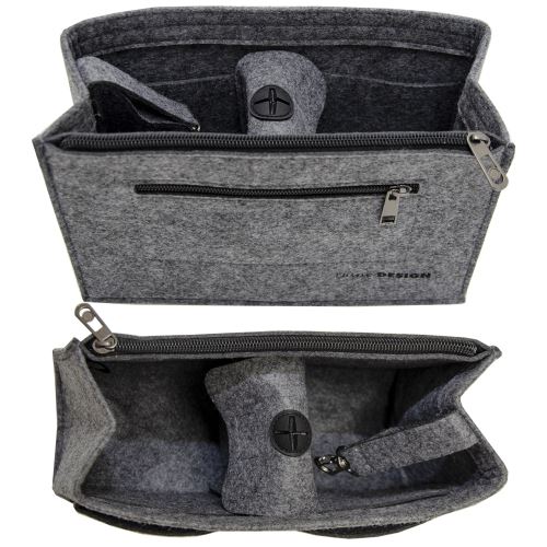 Organiseur Sac à Main 23x10x16 cm Insert Feutre S Trousse Poche Intérieure Gris