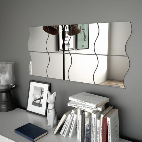 Miroir Mural Miroirs en verre Miroir Décoration pour Salon miroir Salle de Bains 8 PCS 20 x 20 cm
