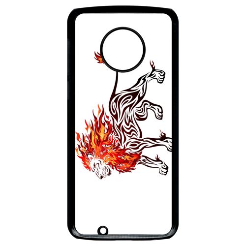 Coque motorola moto g6 lion en feu