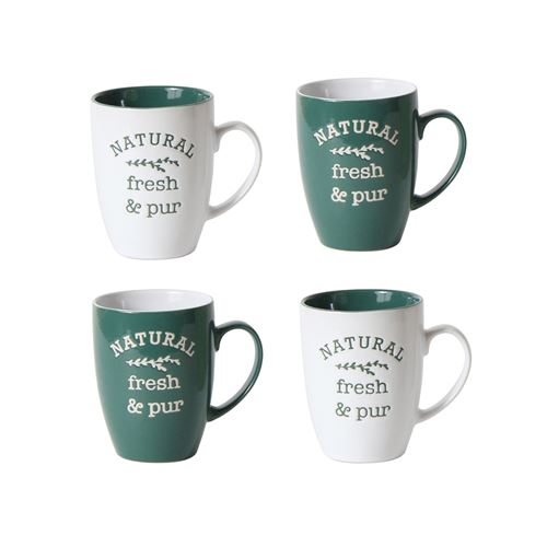 4 Mug Litlle Market - 250 ml - Vert foncé