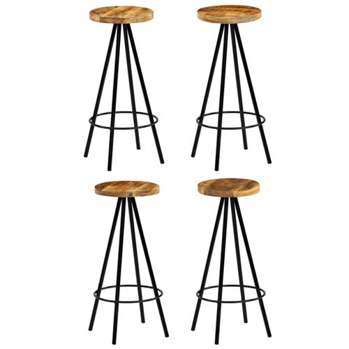 vidaXL Chaise de bar 4 pcs Bois massif de manguier 30 x 30 x 76 cm