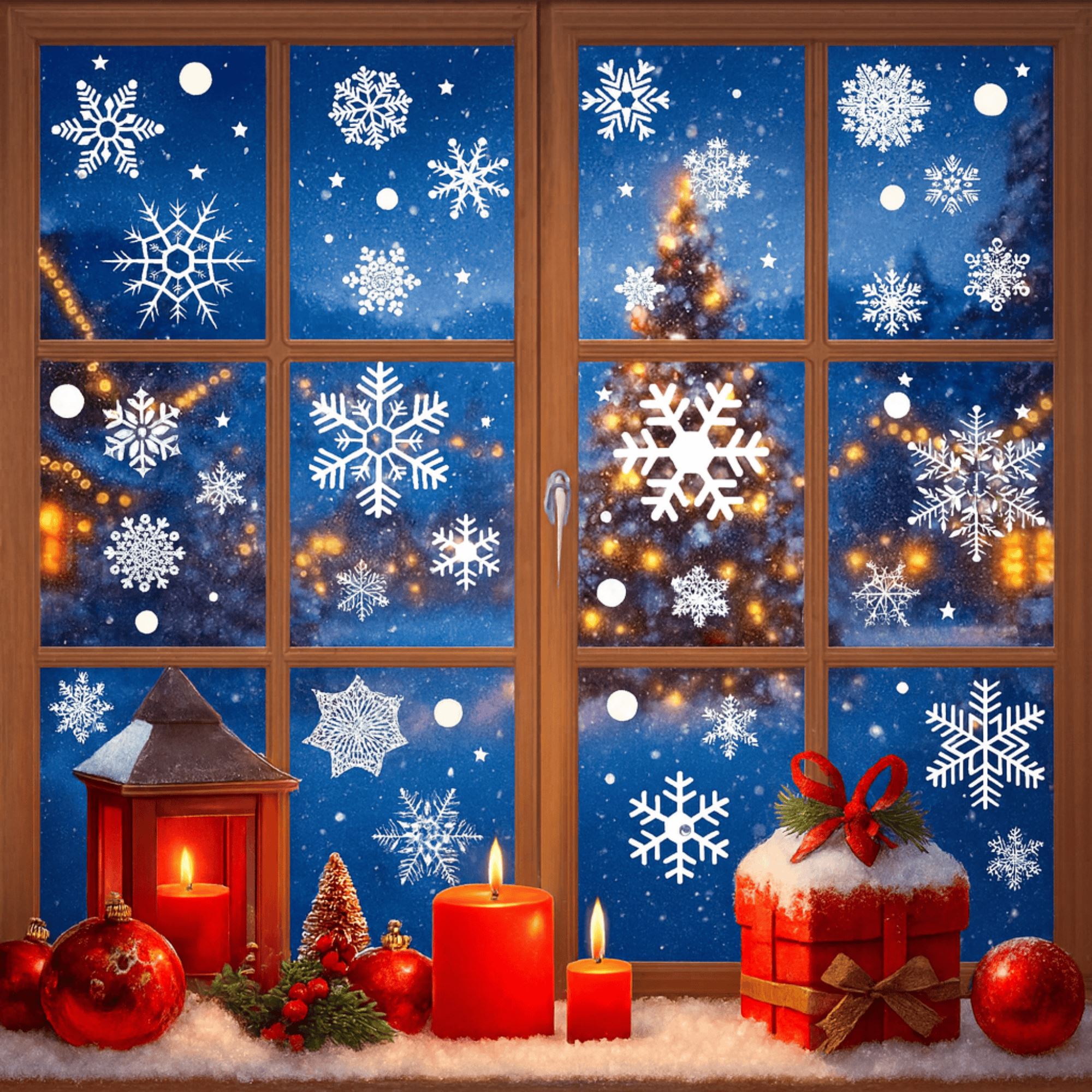 Autocollant Statique fenêtre flocon de neige - Noël