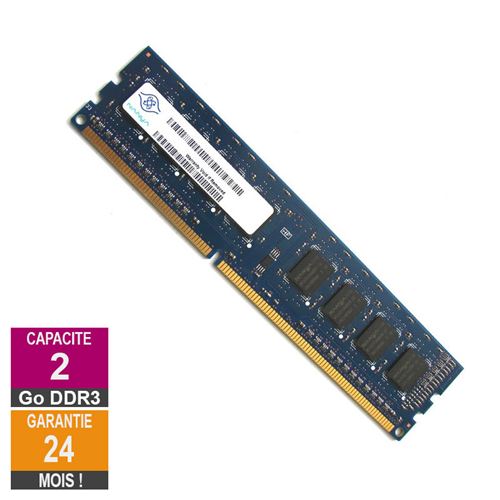Barrette Mémoire 2Go Ram Ddr3 Nanya Nt2Gc64B88G0Nf-Cg Dimm Pc3-10600U