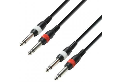 Adam Hall Cables K3TPP0600 Série 3 Star Câble Audio 2 x Jack 6,35 mm Mono vers 2 x Jack 6,35 mm Mono 6 m