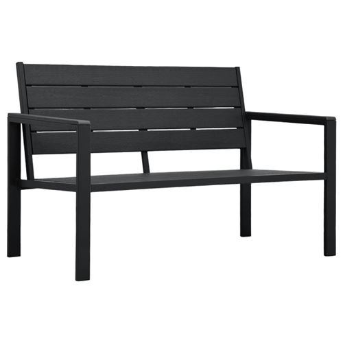 Vidaxl Noir Banc De Jardin 120 Cm Pehd Aspect De Bois - Image 1