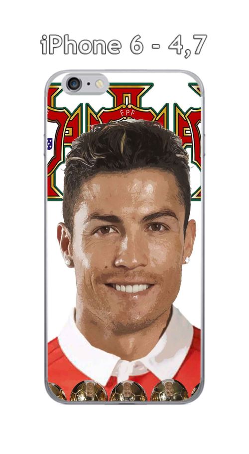 Coque TPU gel souple Apple iphone 6-4.7 design Ronaldo fond Portugal