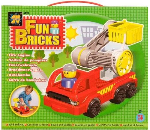 Coffret voiture de pompiers - jouet de construction - jeu a picots - fun bricks