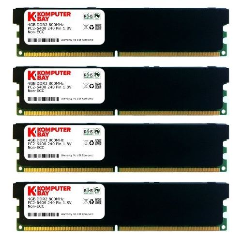 Komputerbay KB_16GB_4X4GB_DDR2_800MHZ_DIMM_HS Mémoire RAM