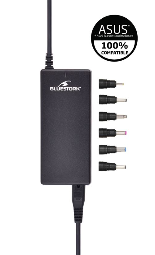 Chargeur alimentation PC ASUS - 90 Watts - sélection voltage automatique 18, 5 à 20V – 7 embouts interchangeables – 100% Compatible ASUS