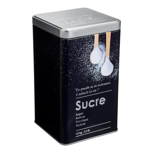 Boîte à Sucre Relief II 18cm Noir