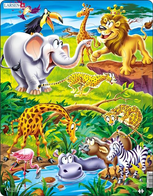 Larsen puzzle Maxianimaux en safari 18 pièces