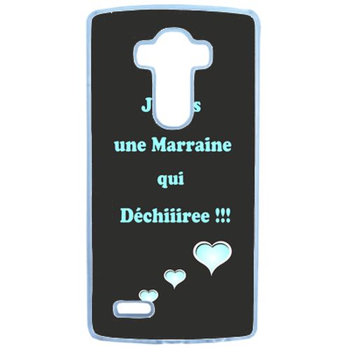 Coque Marraine Turquoise Et Noir Compatible Lg G3 Transparent