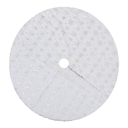 Jupe D'Arbre De Noël Flocon De Neige En Cristal De Glace 90Cm Blanc K120