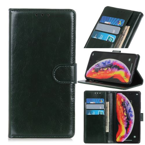 Etui en PU crazy horse avec support vert pour votre Samsung Galaxy M20
