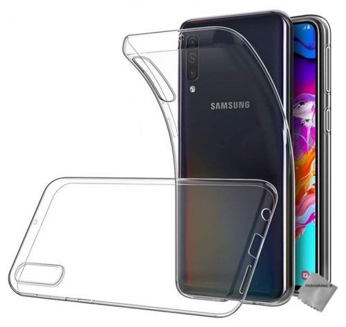 Housse etui coque silicone gel fine pour Samsung Galaxy A70 avec verre trempe - TRANSPARENT TPU