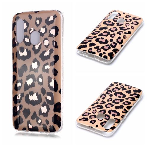 Coque en TPU motif marbre or rose imd motif léopard pour votre Samsung Galaxy A20e