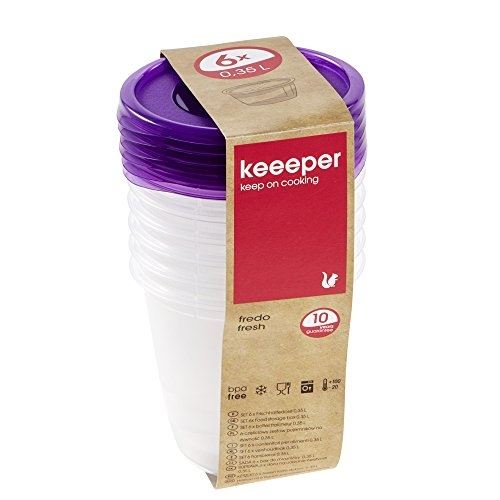 Keeeper 3068251700000 boîte de nourriture rond, polypropylène, violet, 9,5 x 9,5 x 9 cm