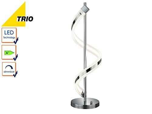 Trio ausgefallene lampe de table led sydney, h. 63 cm, chrome, led avec variateur rotatif, 14,5 w 472910106