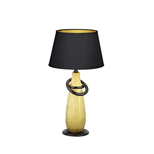 Reality leuchten r50641079 thebes lampe de table, tissu, e14, schwarz goldfarbig, 20 x 20 x 38 cm