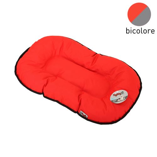 coussin flocon 77cm bicolore rouge/gris
