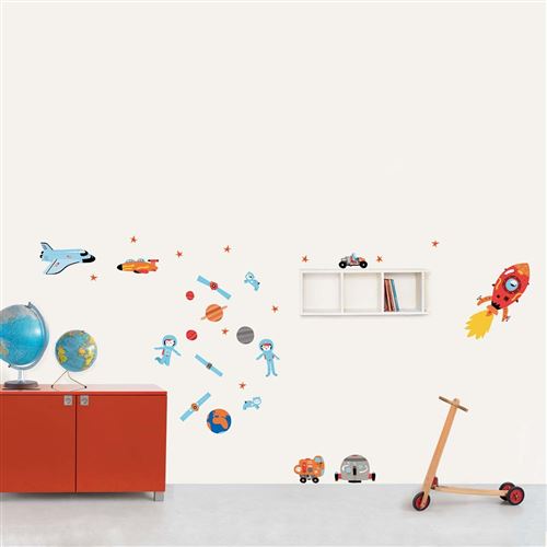 Sticker mural Espace astronautes Draeger la carterie