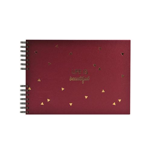 Album Photos &Agrave; Spirales 50 Pages Noires 32x22cm Life Rouge