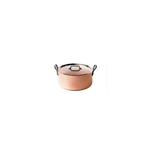 De Buyer Faitout Cuivre Inox - Couvercle Anses Fontes - O 28 Cm