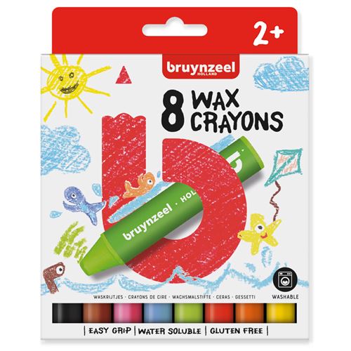 Crayons de cire épais sans gluten Bruynzeel 8 pièces