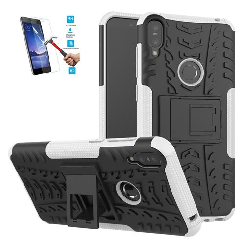 Asus Zenfone Max Pro M1 ZB601KL Anti Choc Blanc Avec Film Verre Trempé Coque Housse Etui Antichoc hfs-house®