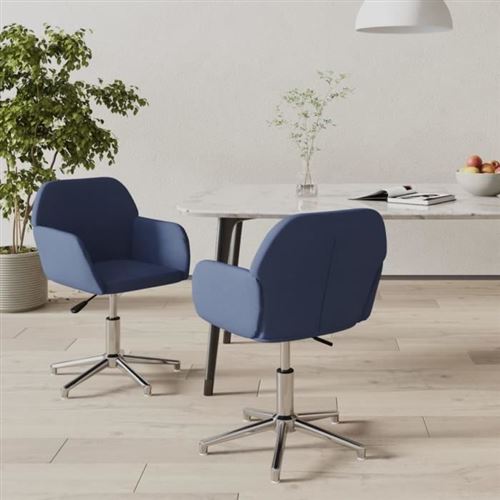 Lot de 2 chaise vidaxl H. 77.5 cm non pliable interieur en metal bleu