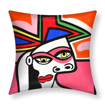 Lot de 2 Housses de Coussin 45x45 cm Brodées Art Luminis Avizar Multicolore - 1