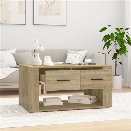 vidaXL Table basse Chêne sonoma 80x50x40 cm Bois d'ingénierie