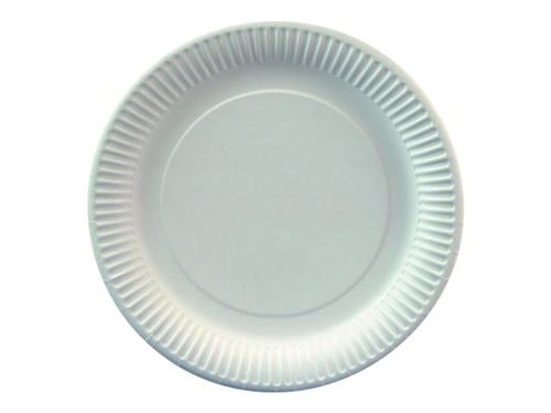 PAPSTAR - Assiette - Taille 23 cm - rond - jetable - blanc (pack de 100)