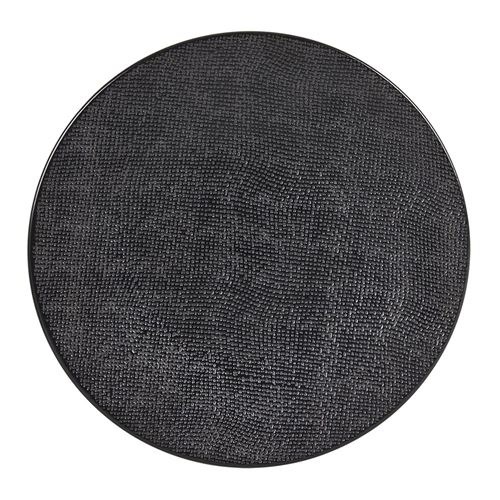 Non Communiqué Noir Assiette De Présentation Vésuvio 31 Cm - Table Passion - Grès